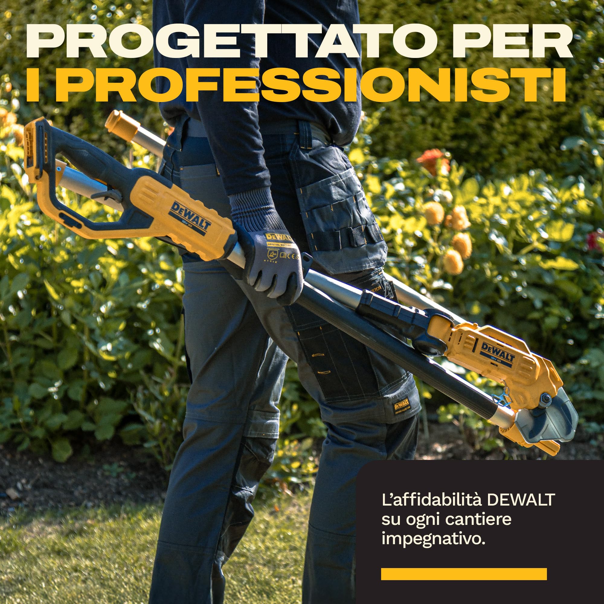 DEWALT 18V XR Potatore ad Asta Professionale; Potente e preciso per il taglio di rami alti, Solo Utensile, DCMPP569N-XJ