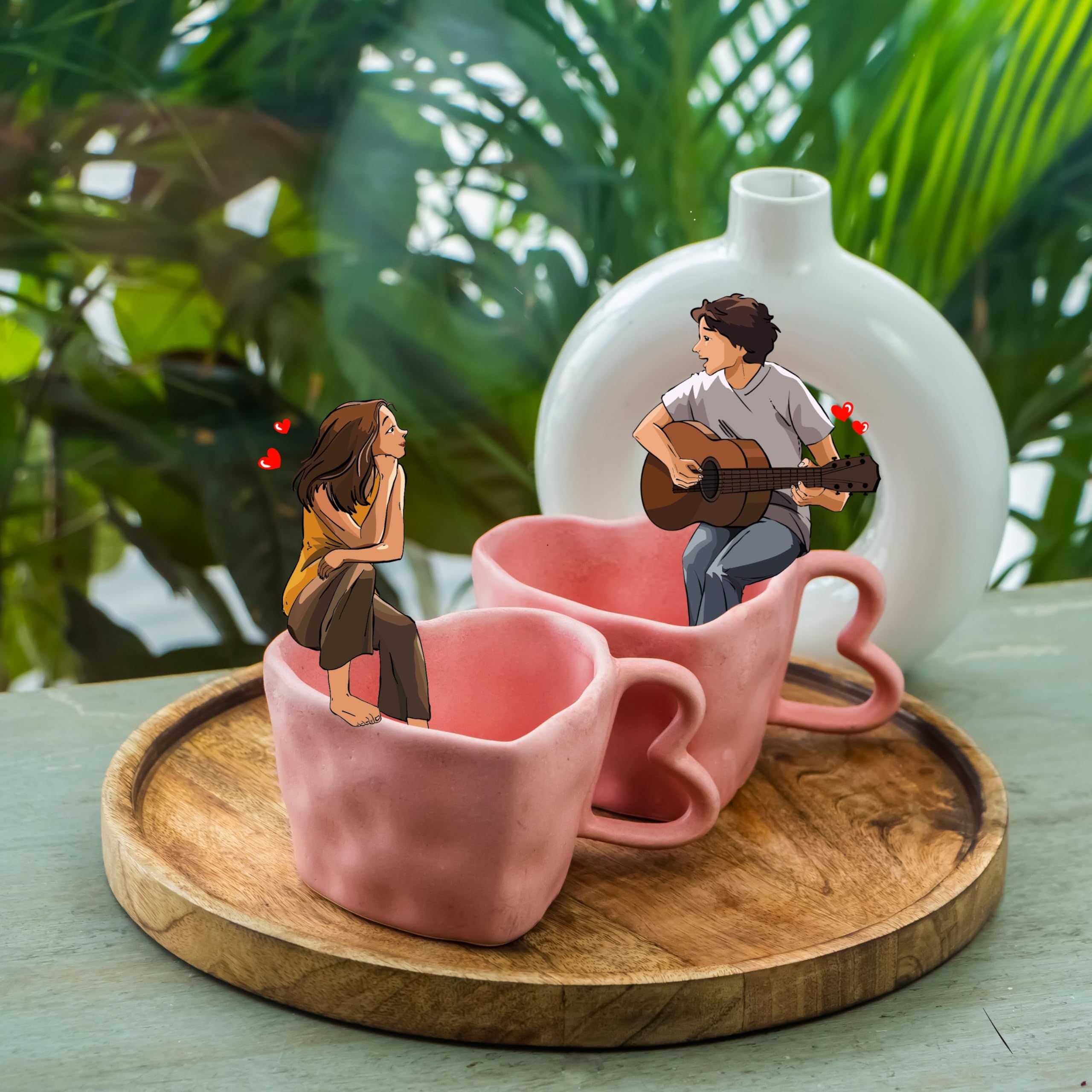 Buy Rare Planet Handcrafted Pink Ceramic Coffee Mug Set of 2