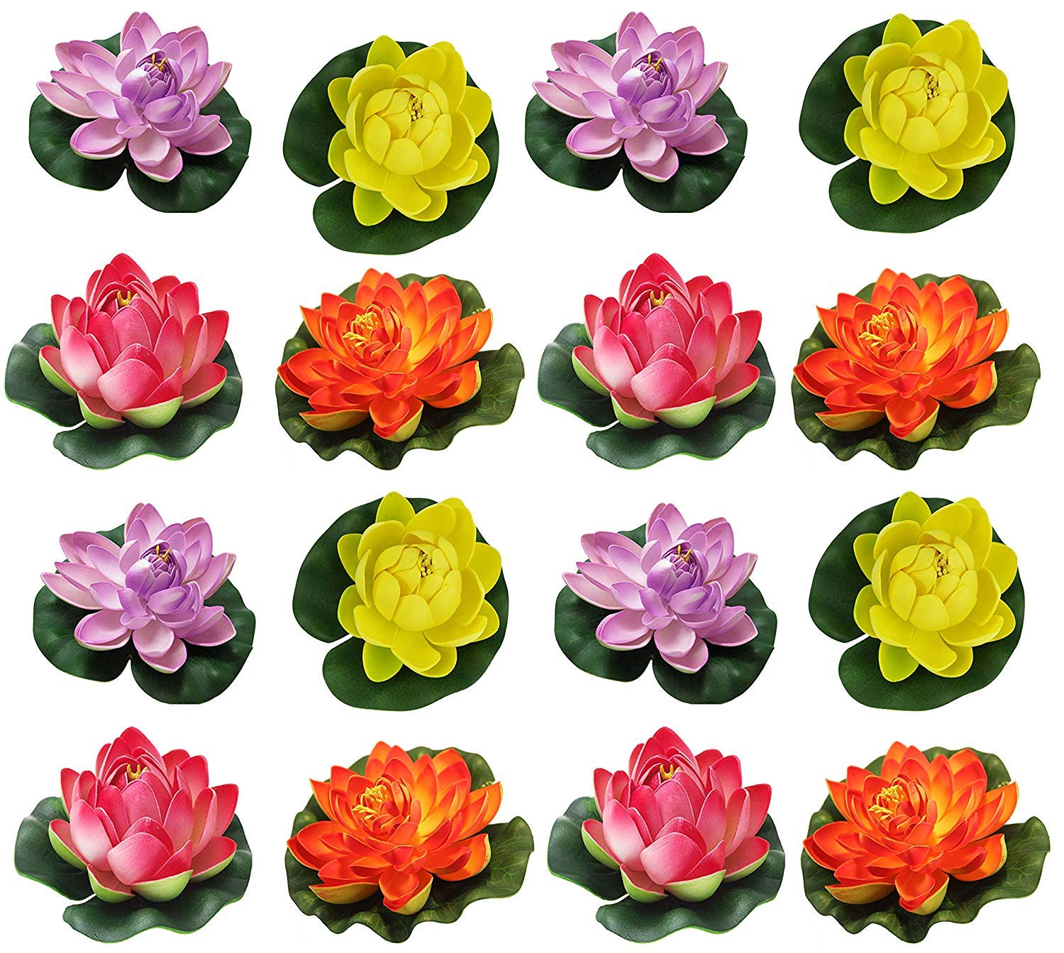 TIED RIBBONS 16 Pcs Artificial Floating Lotus Floating Flowers with Rubber Leaf - (Multi) Artificial Flowers for Water Decoration Urli Aquarium Fountain Home Decor Office Pooja Room Wedding Birthday (B07PLWHKCC) Amazon Price History, Amazon Price Tracker