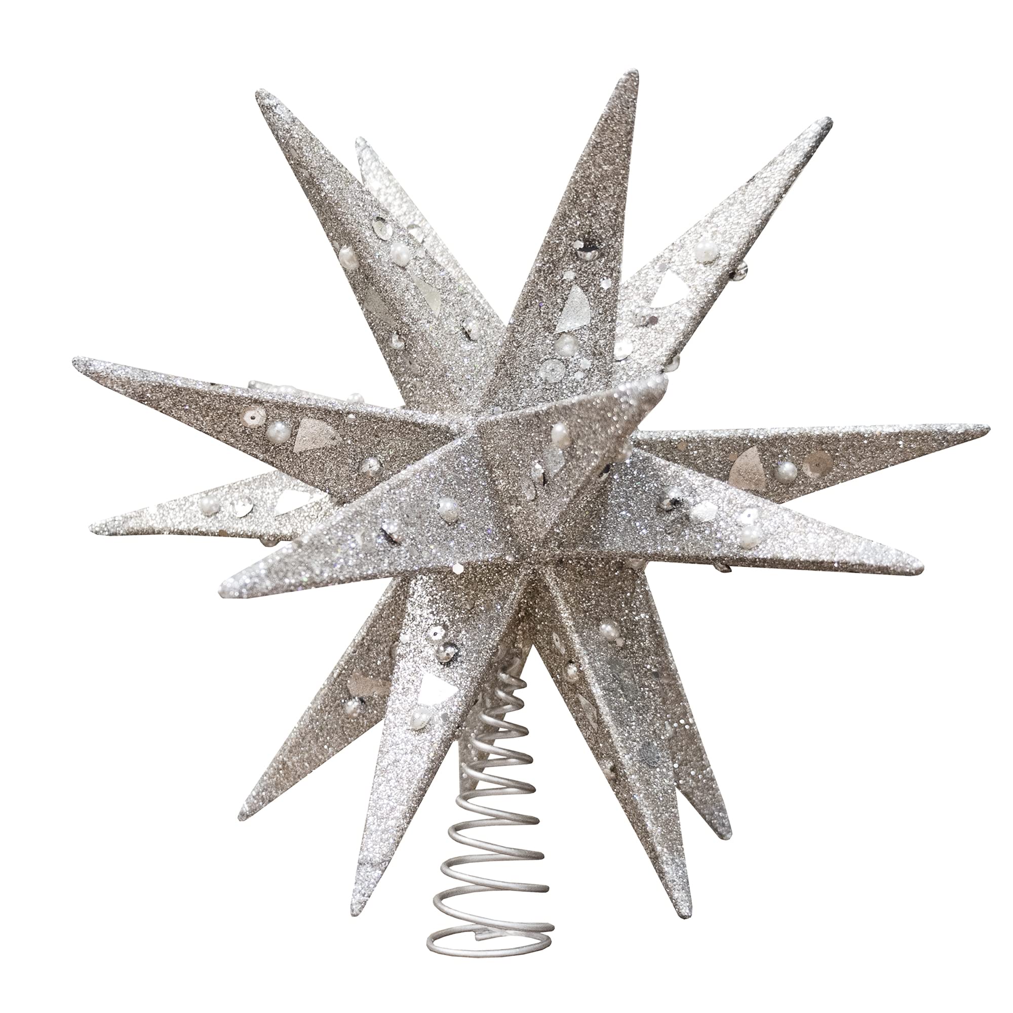 Kurt S. Adler Cimier étoile morave à Paillettes Champagne et Argent 30,5 cm