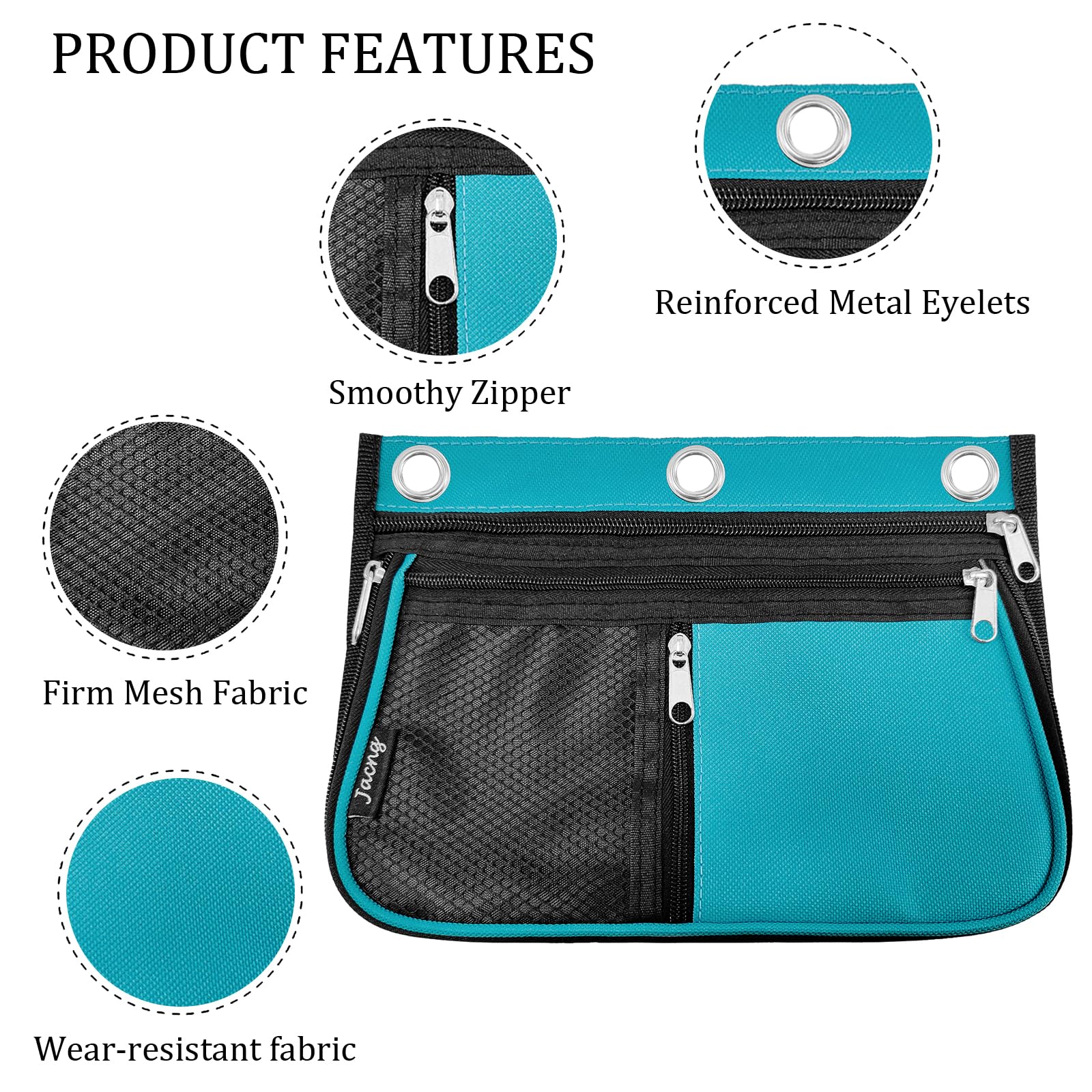 Bolsa de carpeta de gran capacidad para carpeta de 3 anillas, bolsas expandibles con cremallera, 3 compartimentos para organizadores de oficina
