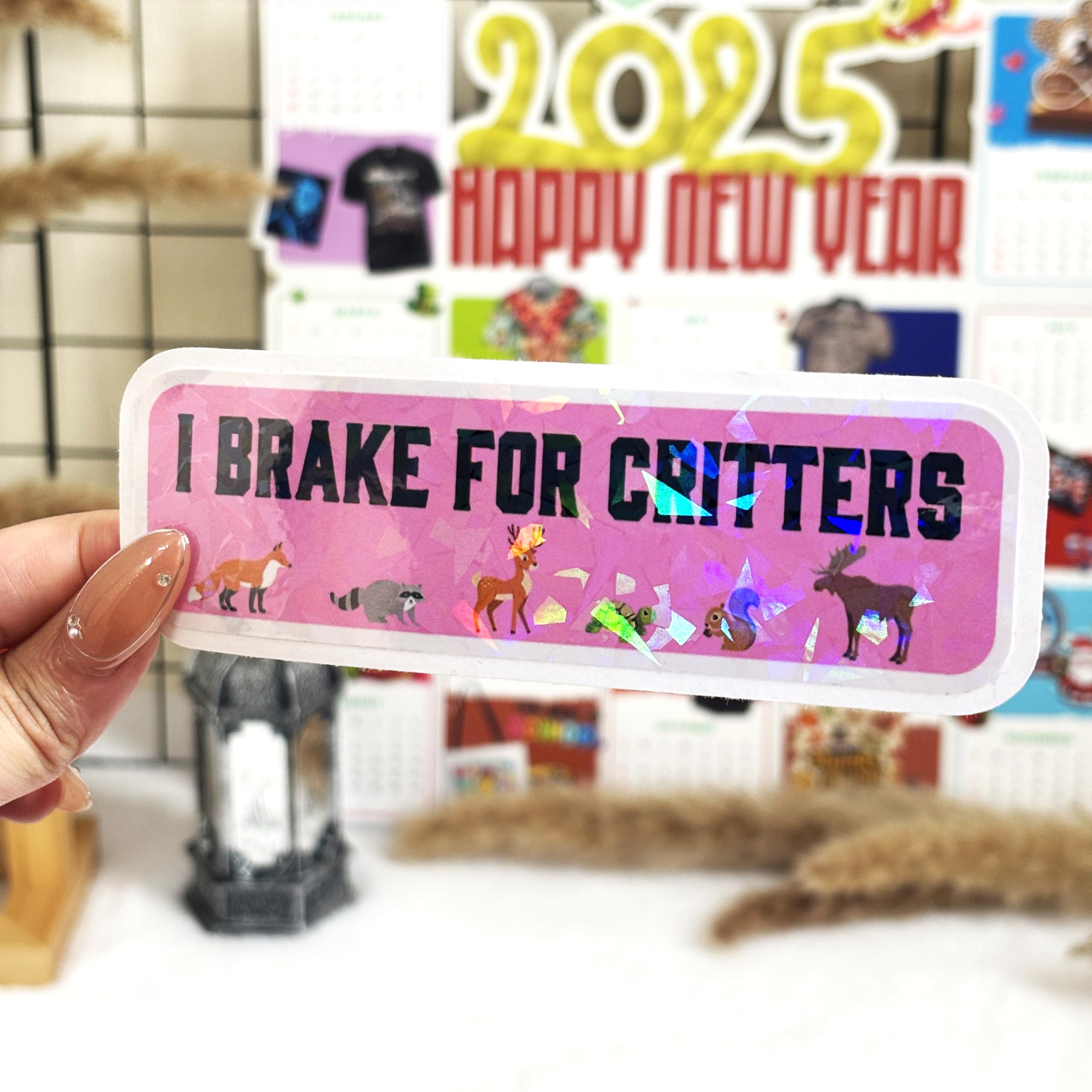 Naklejka na zderzak I Brake for Critters, zabawne naklejki na zderzak miłośnika zwierząt, ratownictwo dzikiej przyrody, winylowa kalkomania, 13 cm, na samochód, ciężarówkę, laptopa, okno, naklejka