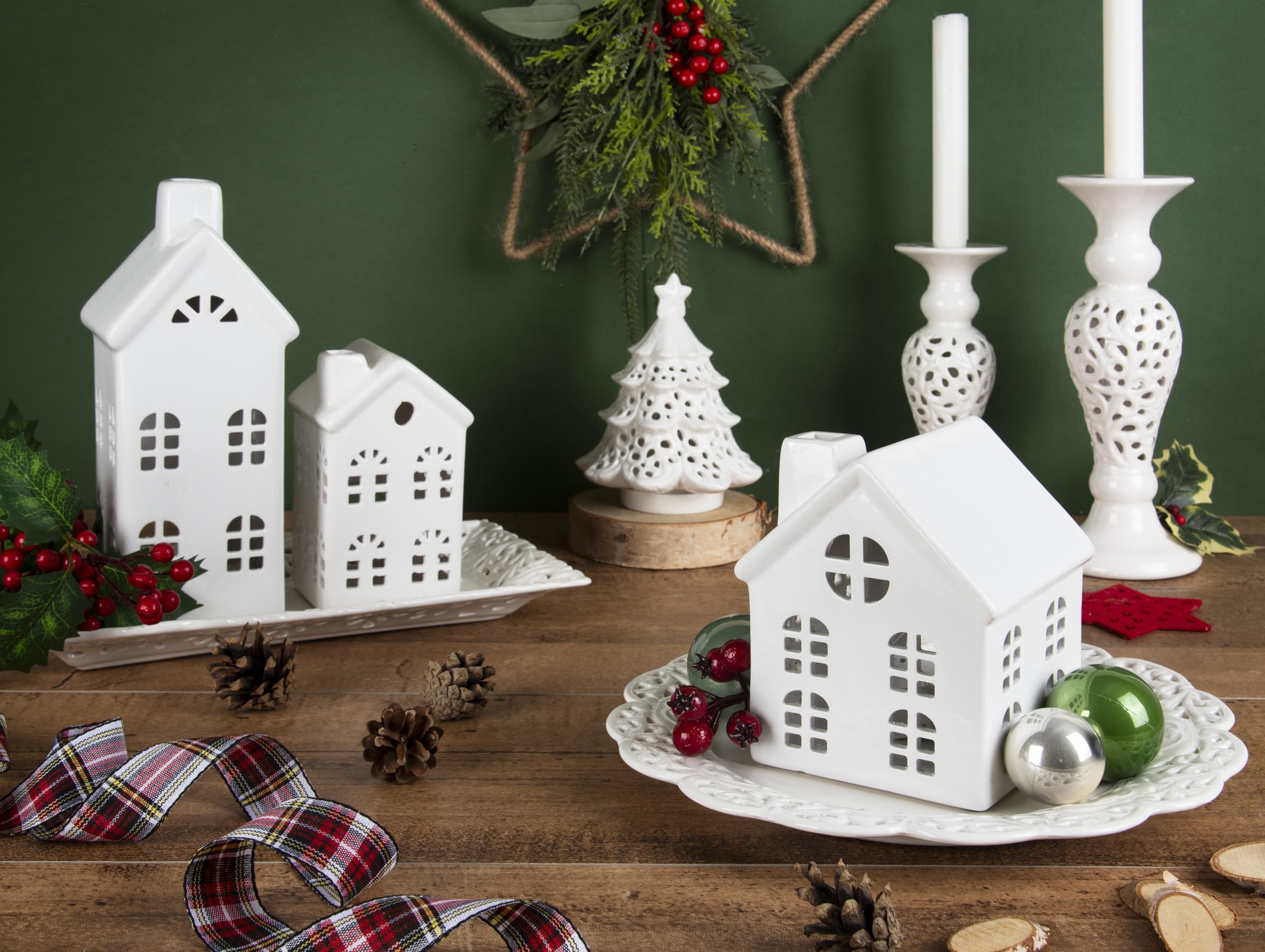 Excelsa White Home świecznik na podgrzewacze, biały, ok. 12,5 x wys. 15,5