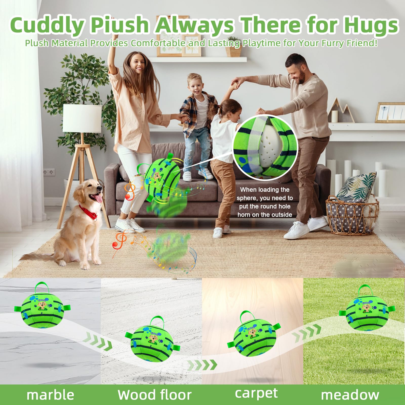 Juguetes interactivos para perros, bolas de perro con control remoto con funciones de salto, balanceo y movimiento, incluye una pelota vibratoria para perro y tela masticable duradera para un