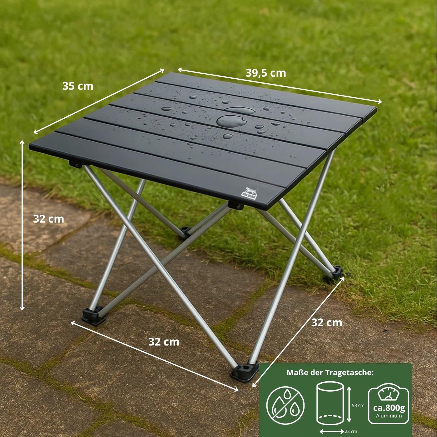 BigDean Kleiner Campingtisch faltbar Ultraleicht Kleiner Klapptisch - Campingtisch klein Camping Tisch Klapptisch klein