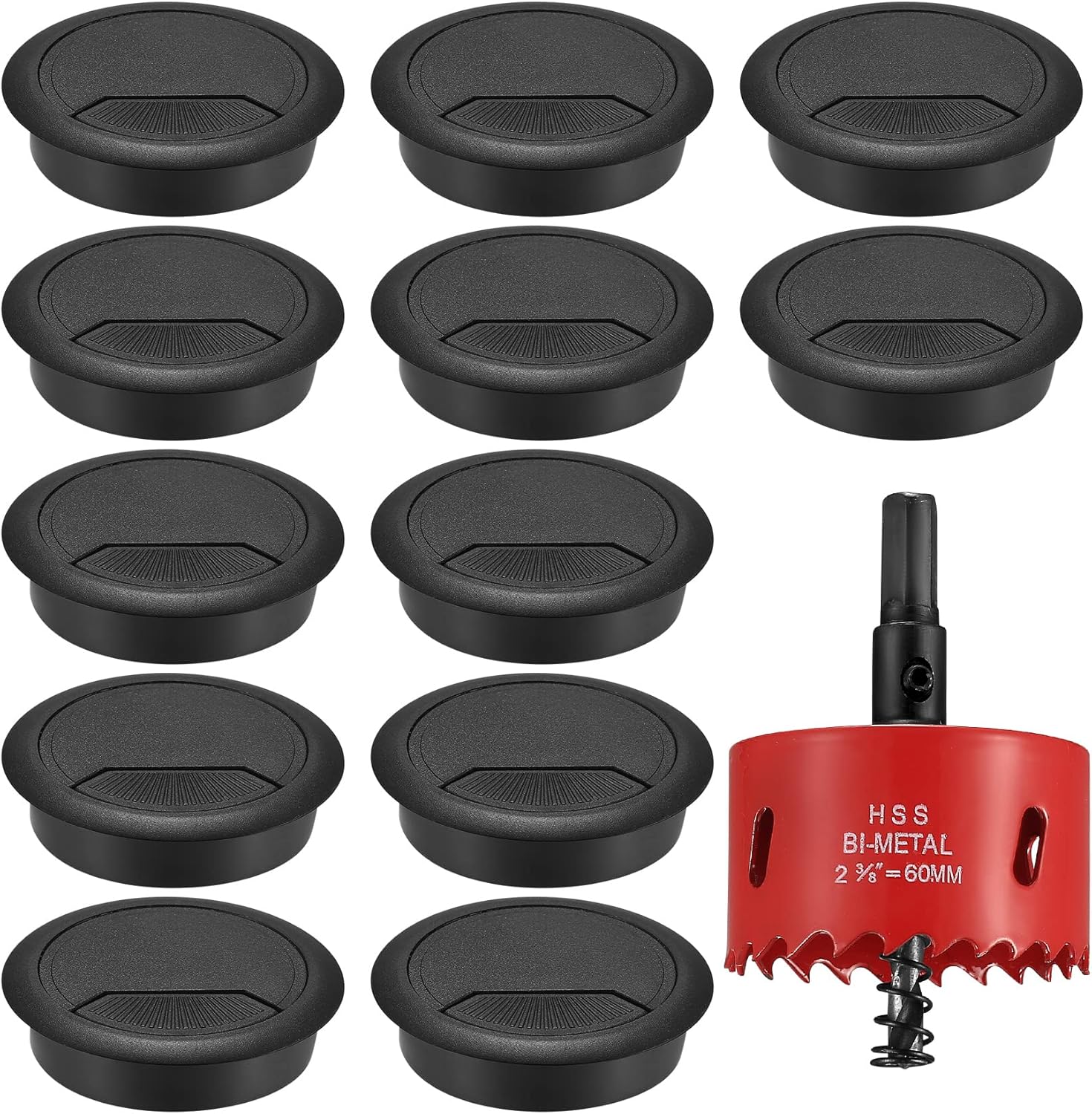 12 Pcs Desk Cable Grommets, Table Cable Wire Grommets, 60 mm/2.4 inch