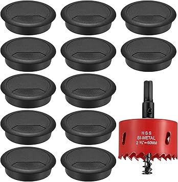 13-tlg. Kabeldurchführung Set - Kabellochabdeckungen Für Schreibtische