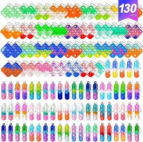 Miniatura 1 de 130 piezas de mini llavero para reventar llavero para presionar juguete a granel recuerdos de fiesta de estudiantes cumpleaños de estudiantes