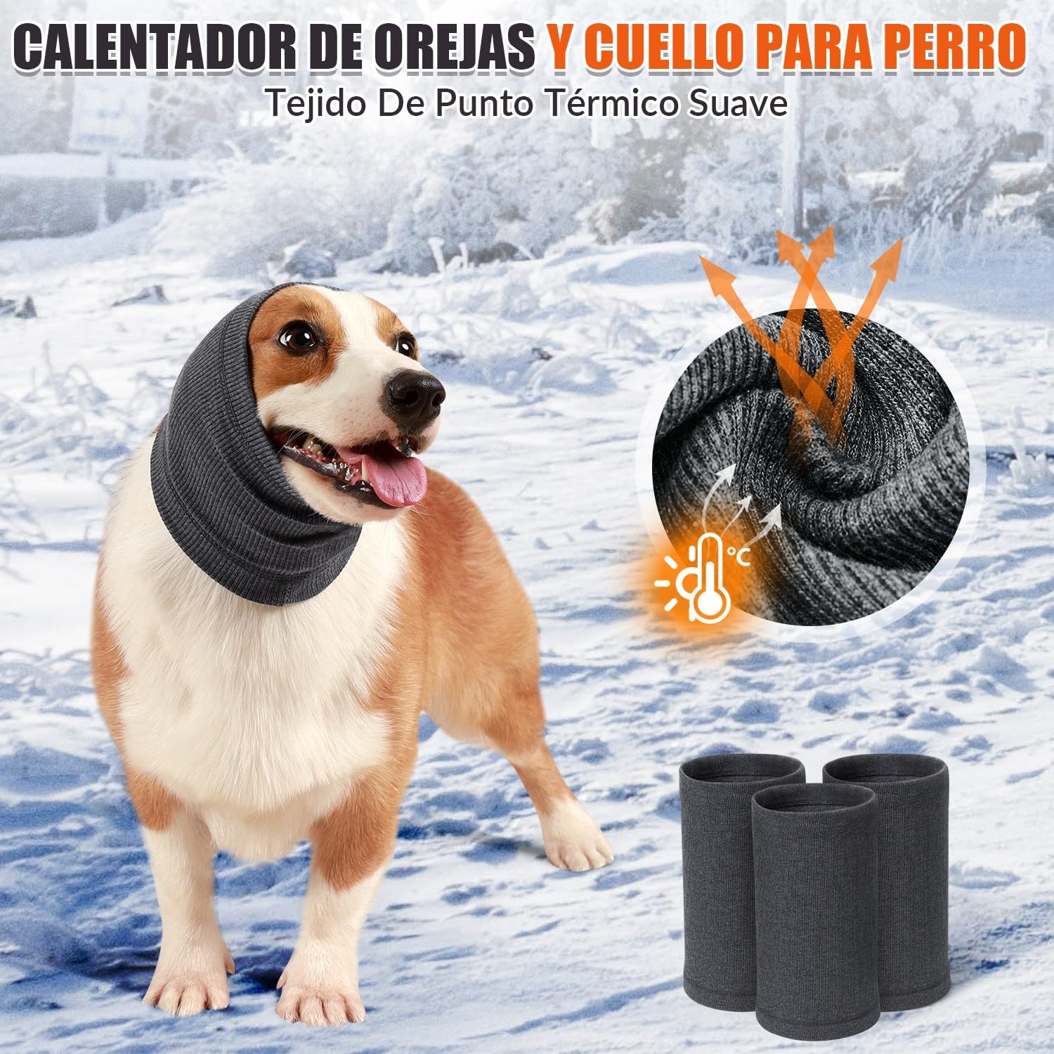 SlowTon Conjunto de 2 Unidades de Orejeras Calmantes y Capucha para Perros
