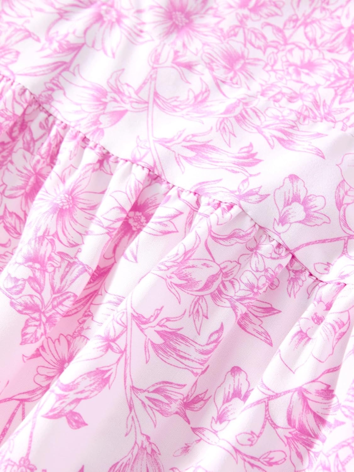 Women's Boho Print Tiered Ruffle Dress Summer Sweetheart Neckline Flowy Maxi Sundress Vacation Dresses - Image 5