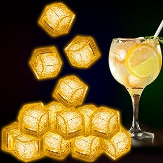 300 Pack Light Up Ice Cubes Bulk - Orange LED Ice Cubes for Drinks, Flashing Water Activated & Waterproof, Perfect for Bar, Club, Wedding, Party Decor, and Drink Accessories