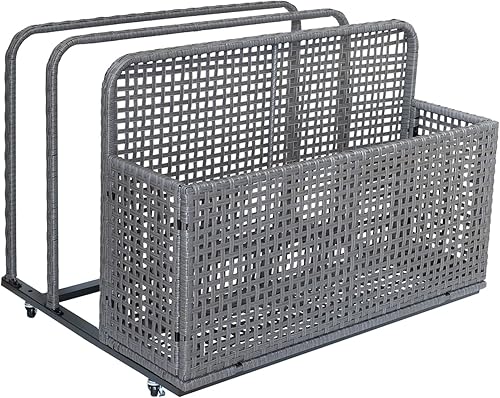 IDEALHOUSE Almacenamiento de flotador de doble capa junto a la piscina, almacenamiento al aire libre, cesta de almacenamiento de flotador junto a la IDEALHOUSE Almacenamiento de flotador de doble capa junto a la piscina, almacenamiento al aire libre, cesta de almacenamiento de flotador junto a la