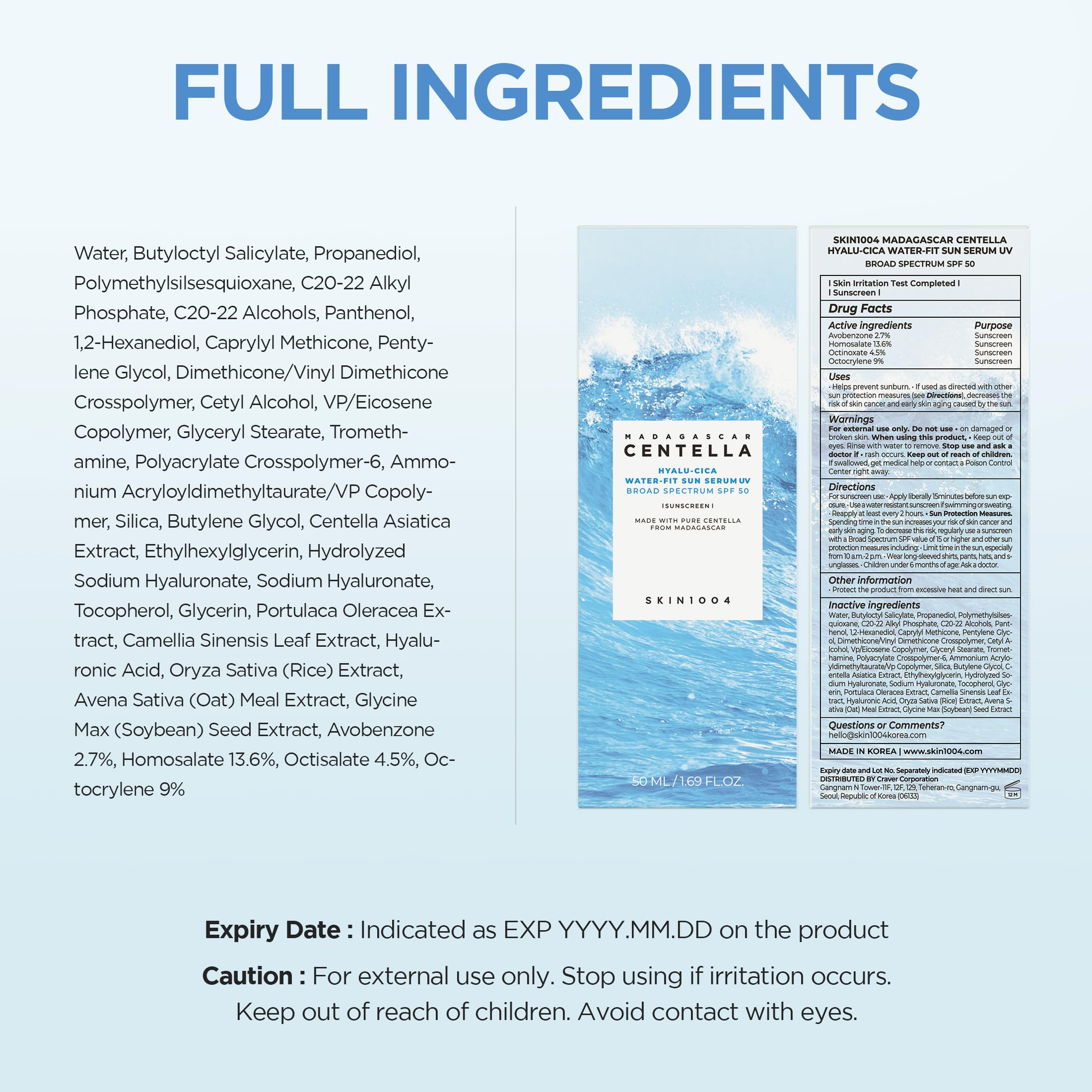 SKIN1004 Hyalu-Cica Sun Serum SPF 50 -9 SKIN1004 Hyalu-Cica Sun Serum SPF 50 -9