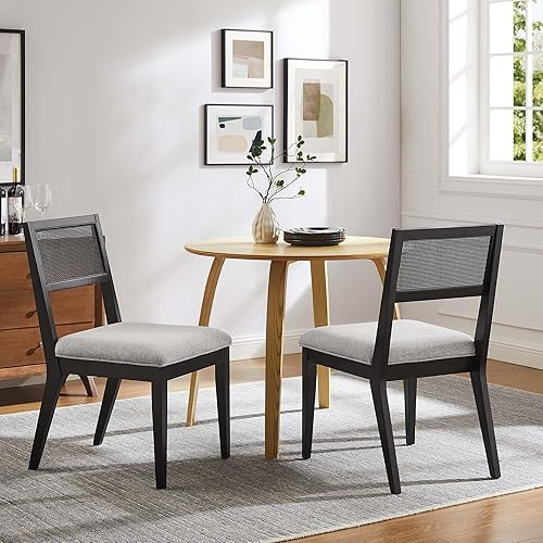 Miniatura 2 de Modway Nimba Silla de comedor, tejido jaspeado gris claro