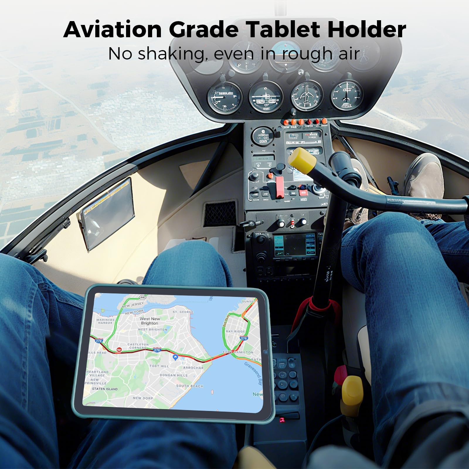 OHLPRO Support de tablette de pilote, support magnétique pour la jambe, support universel pour tablette, compatible avec iPad Pro Mini Air, iPhone, Kindle, Galaxy Tab et la plupart des tablettes