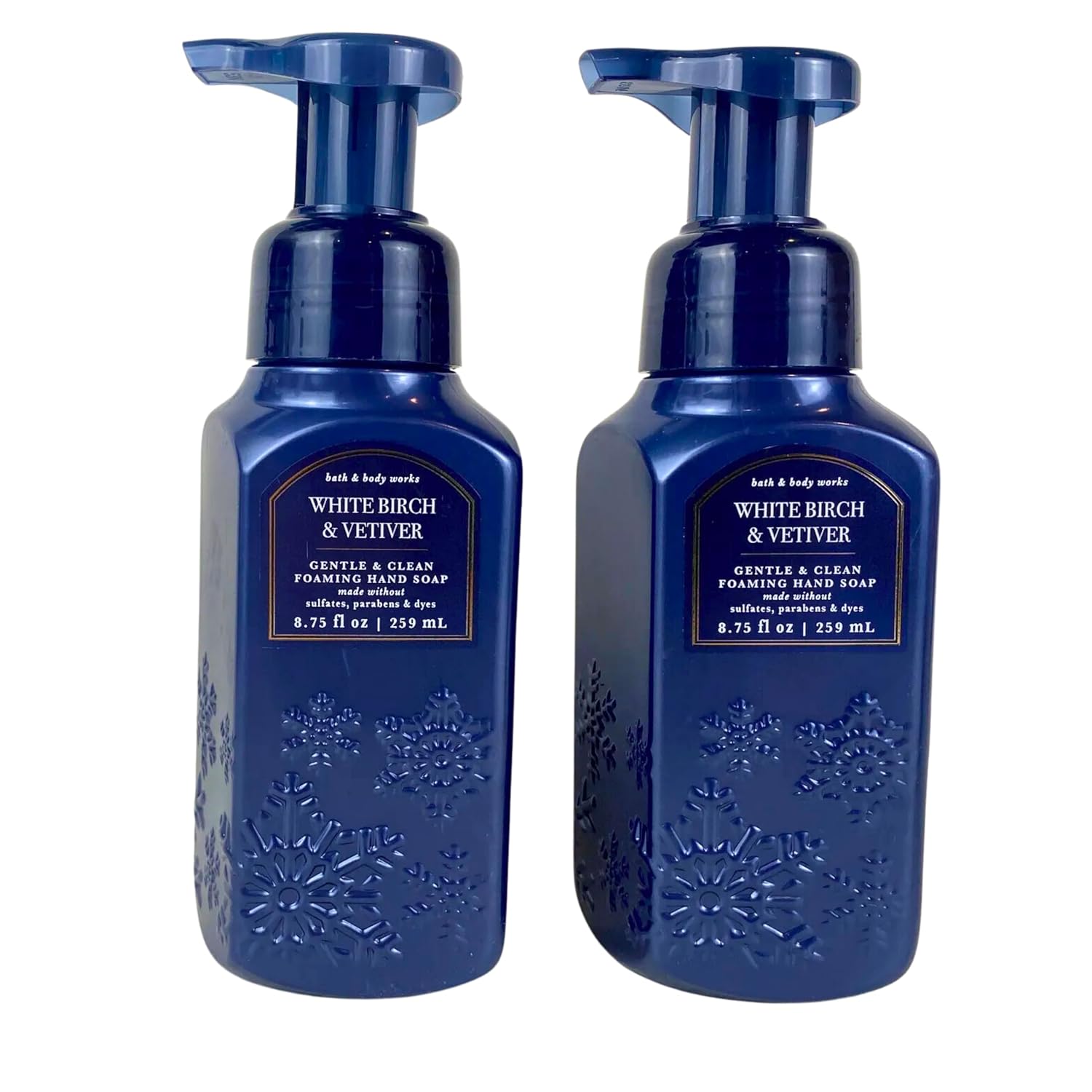 Bath & Body Works Gentle Foaming Hand Soap, 17.5oz Each, Pack of 2 Bottles (White Birch Vetiver)