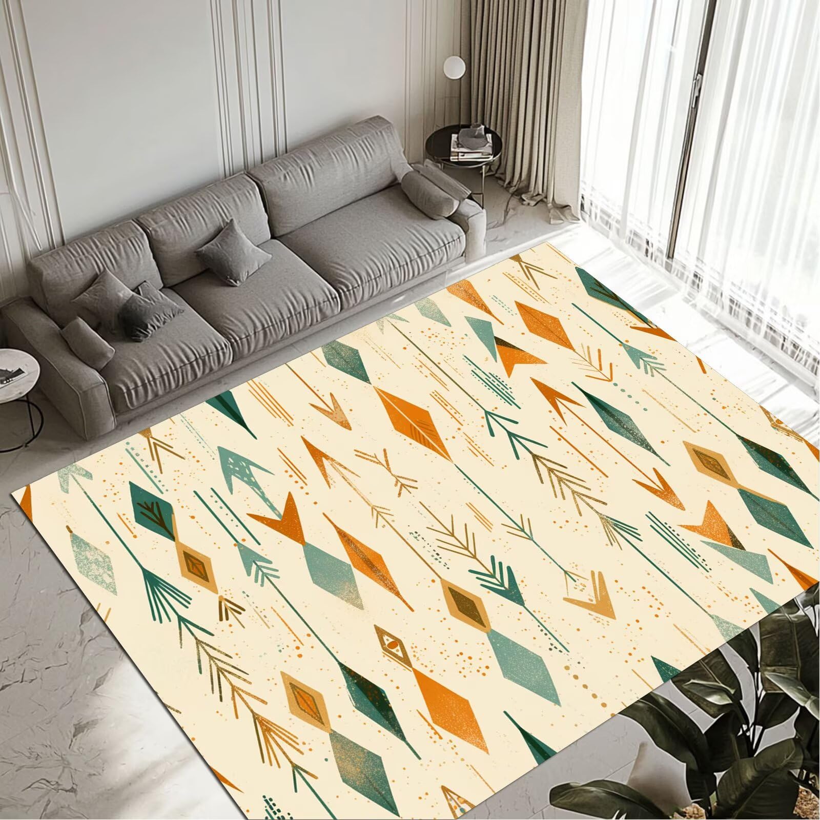 Grand tapis salon 160x230cm lavable et imperméable antidérapant design cartoon