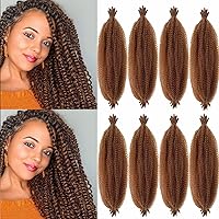 Vista 25 de Extensiones de pelo rizado afro elástico de 10 pulgadas para rastas suaves, 8 paquetes de pelo trenzado cubano pre-separado para mujeres y niños