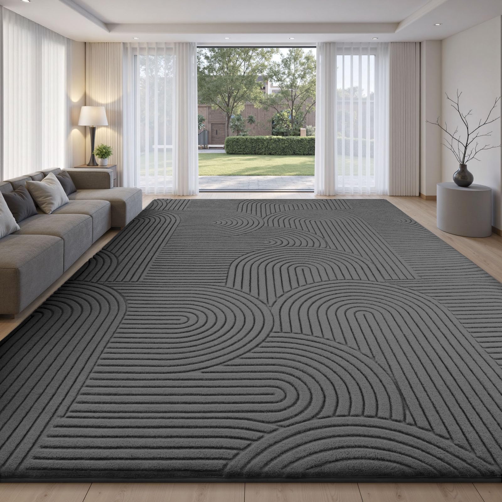 Treeboy Large Area Rugs For Living Room 200X300 Dark Grey Kids Room Carpet — image 1