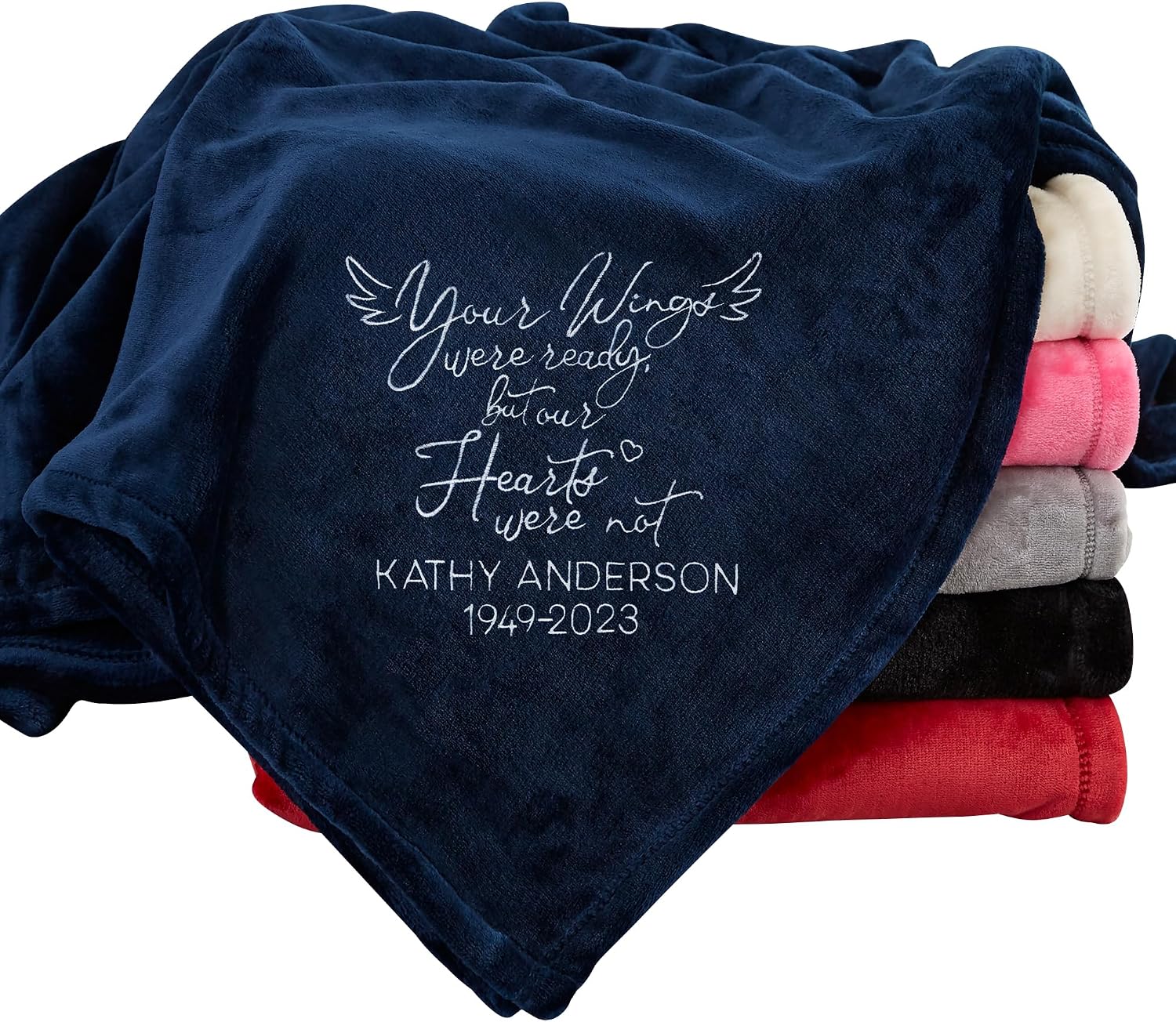 Personalization Universe Your Wings were Ready... Personalized 50" x 60" Navy Fleece Blanket