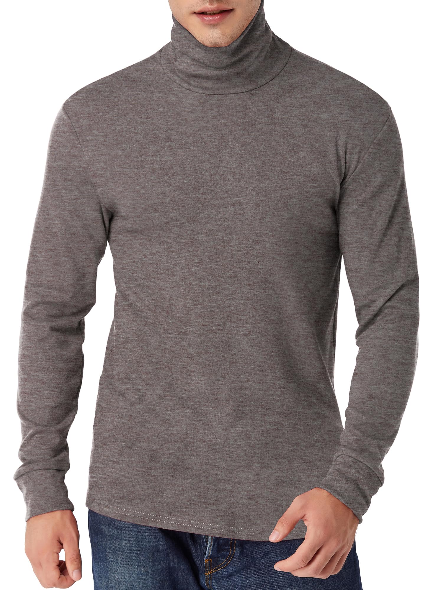LE VONFORT Mens Turtleneck Long Sleeve T Shirts Slim Fit Thermal Undershirt Lightweight Pullover