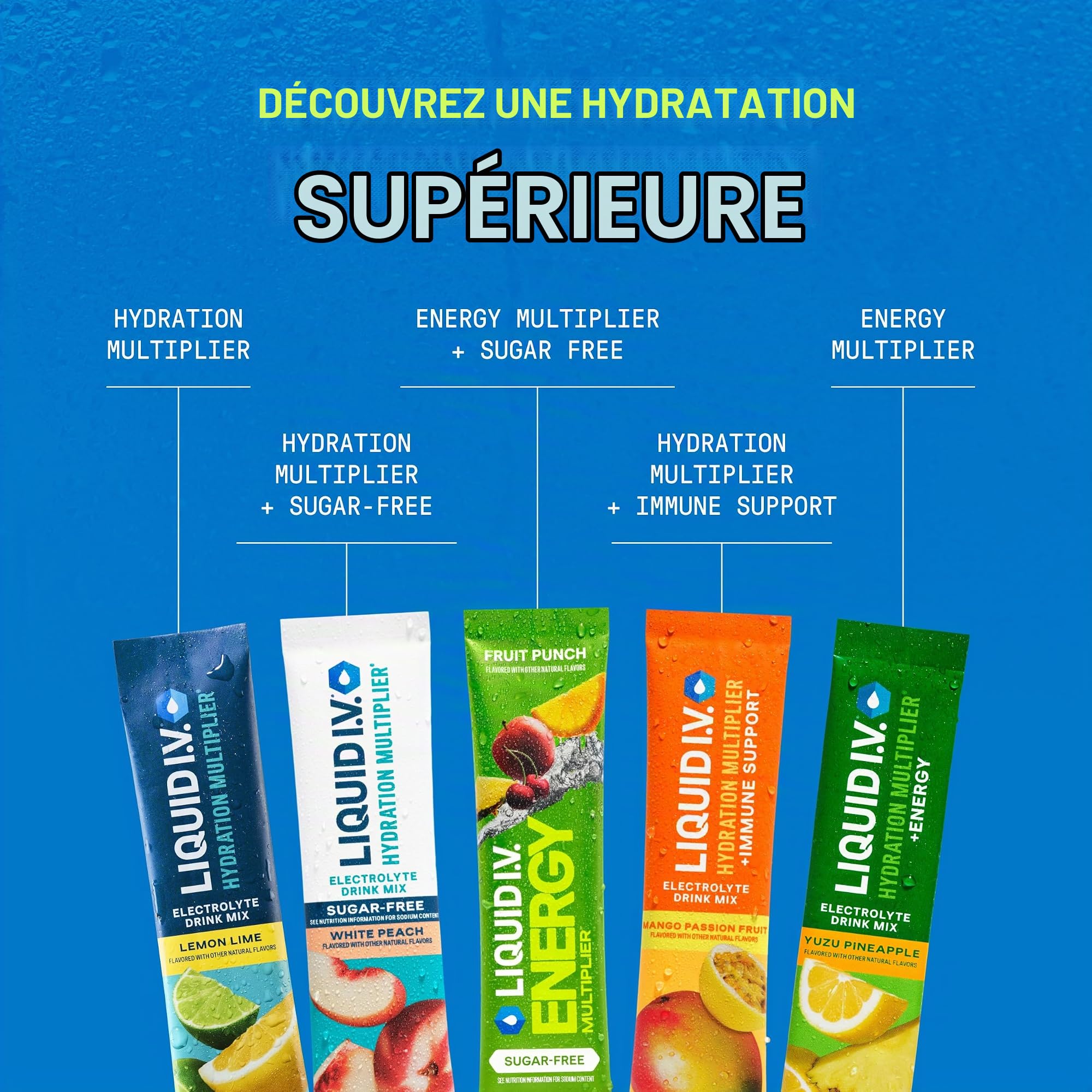 Liquid I.V.® Multiplicateur d'hydratation – Pétard à glace | Mélange à boisson en poudre électrolyte | 1 paquet (16 portions)