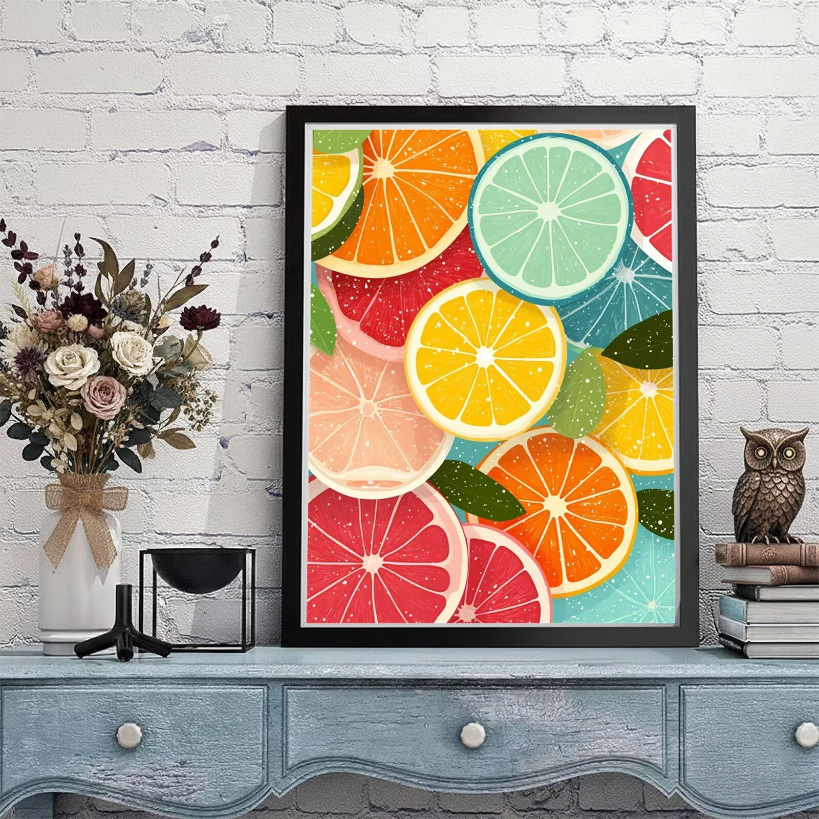 Malowanie według liczb, dla dzieci od 10, kolorowe, malowanie według liczb, dla dorosłych, duże, 60 x 90 cm, cytryna, malowanie według liczb, farby akrylowe, "zrób to sam", obraz olejny na płótnie