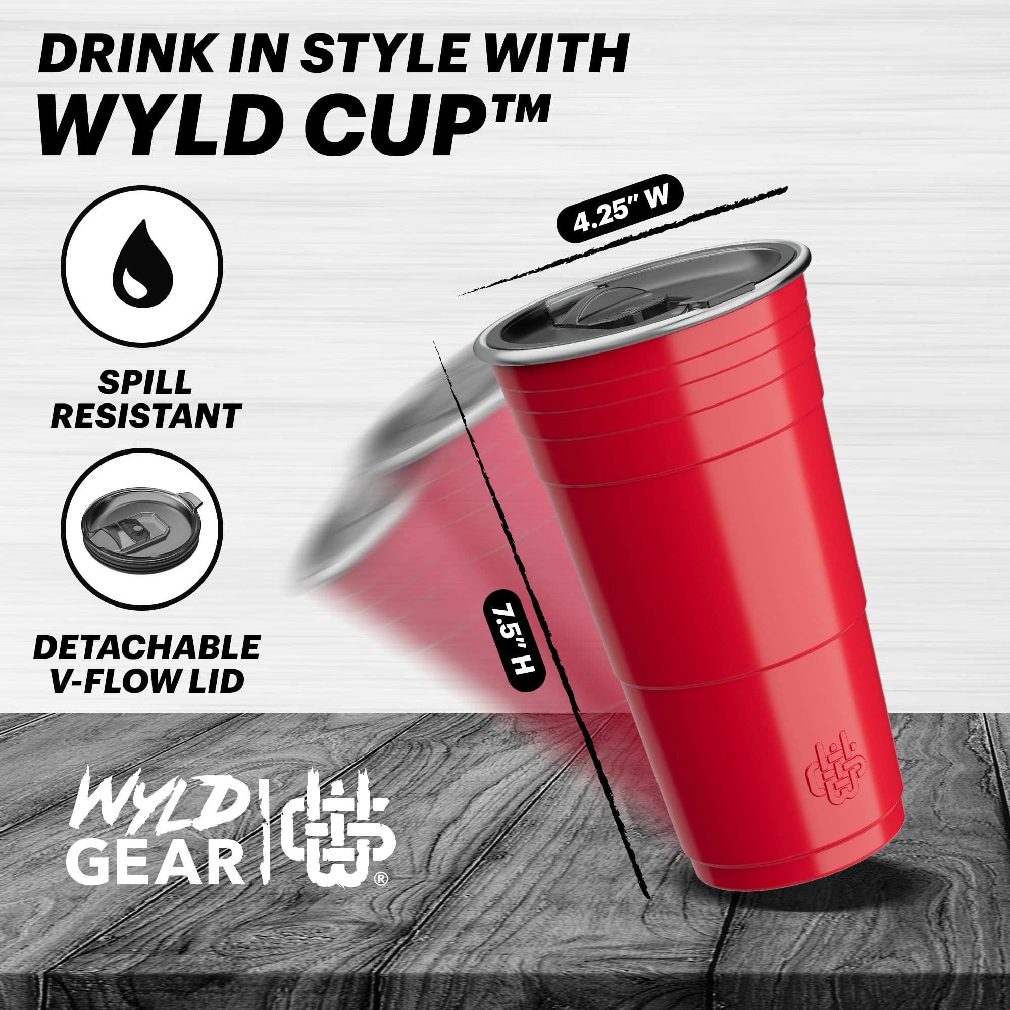 Wyld Gear Kubek imprezowy ze stali nierdzewnej