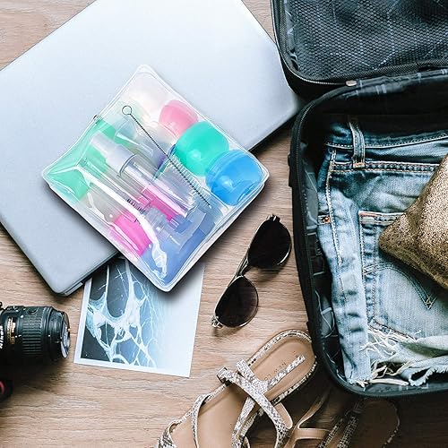 Miniatura 7 de Benbilry Paquete de 16 botellas de viaje para artículos de tocador, recipientes a prueba de fugas de tamaño de viaje aprobados por la TSA, botellas