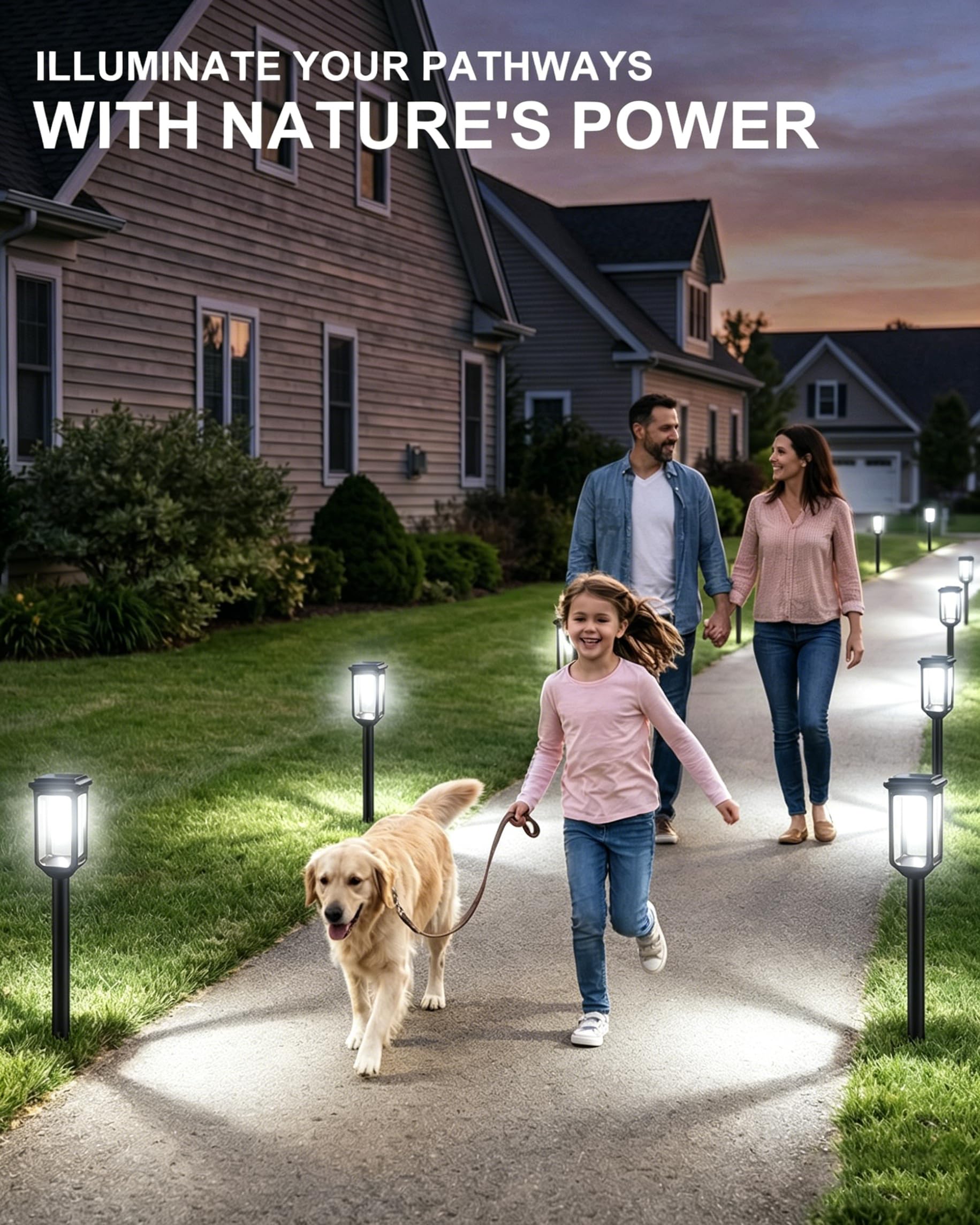 Tenmiro Solar Pathway Lights Outdoor 8 Pack, Bright Solar Garden Lights view 6