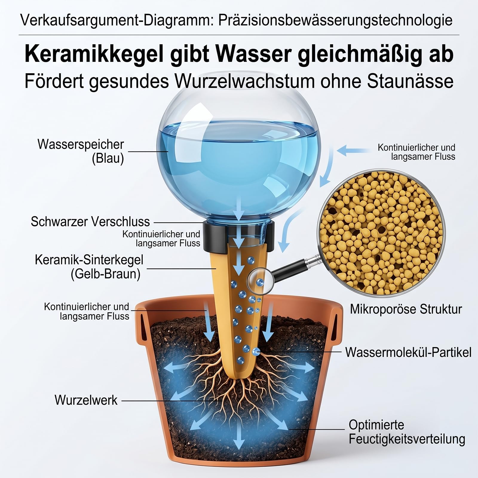 500ml BewäSserungskugeln Automatische BewäSserungs für Zimmerpflanzen, Tonkegel BewäSserungs, GießKugel für Zimmerpflanzen & BalkonkäSten, Pflanzen BewäSserung Im Urlaub (8pcs)