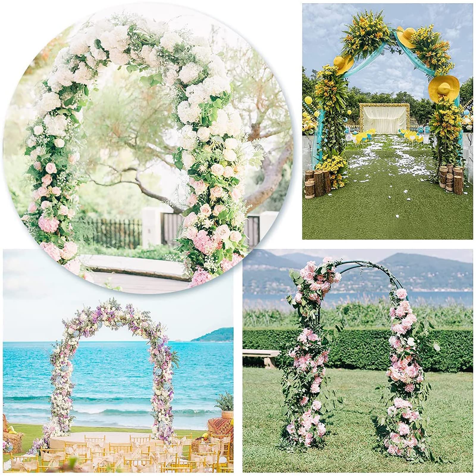 Arco da Giardino Telaio in Metallo Arco da Giardino Arco Arco di Rose Telaio in Acciaio per Piante Rampicanti Supporto Arco Cancello per Matrimoni,2.4x2.4m (2x2.4m)