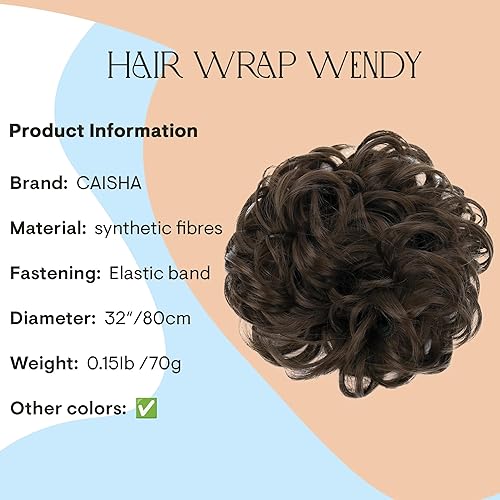 Miniatura 2 de Prettyshop - Banda elástica para el cabello con aspecto voluminoso rizado y desordenado de cabello, para moño