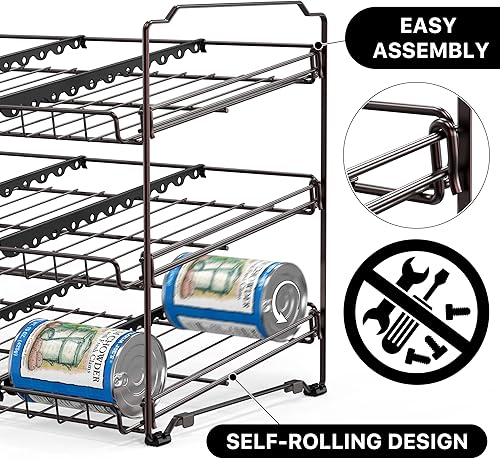 Miniatura 5 de SIMPLE HOUSEWARE Organizador apilable para latas, bronce bronce,Cromado,Oro Rosa,plateado,Blanco,https://www.amazon.com/dp/undefined