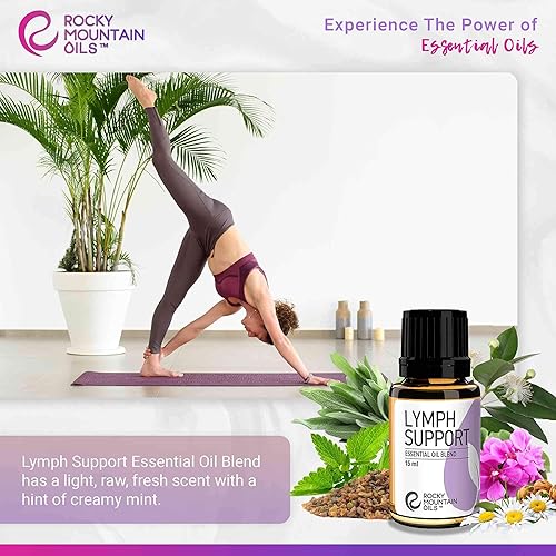 Miniatura 6 de Rocky Mountain Oils Mezcla de aceites esenciales de apoyo linfático con aceites esenciales 100% puros y naturales, aceite linfático, aceite de