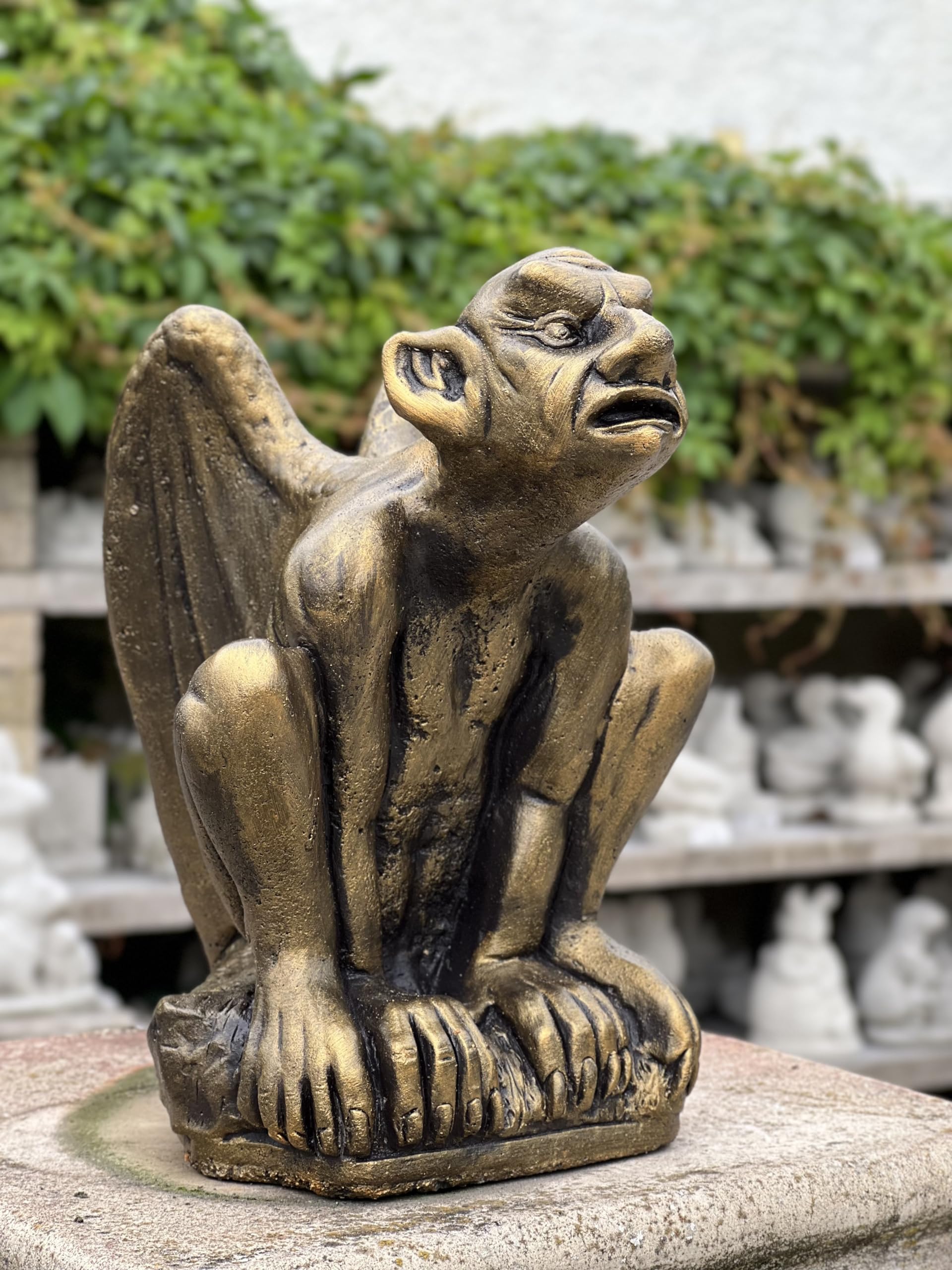 OLOMA Massive gargoyle sculpture Fantasy monster ornament Cement gothic decoration Stone gargoyle statue Gargoyle lover gift Garden guadian gargoyle figurine Handmade monster