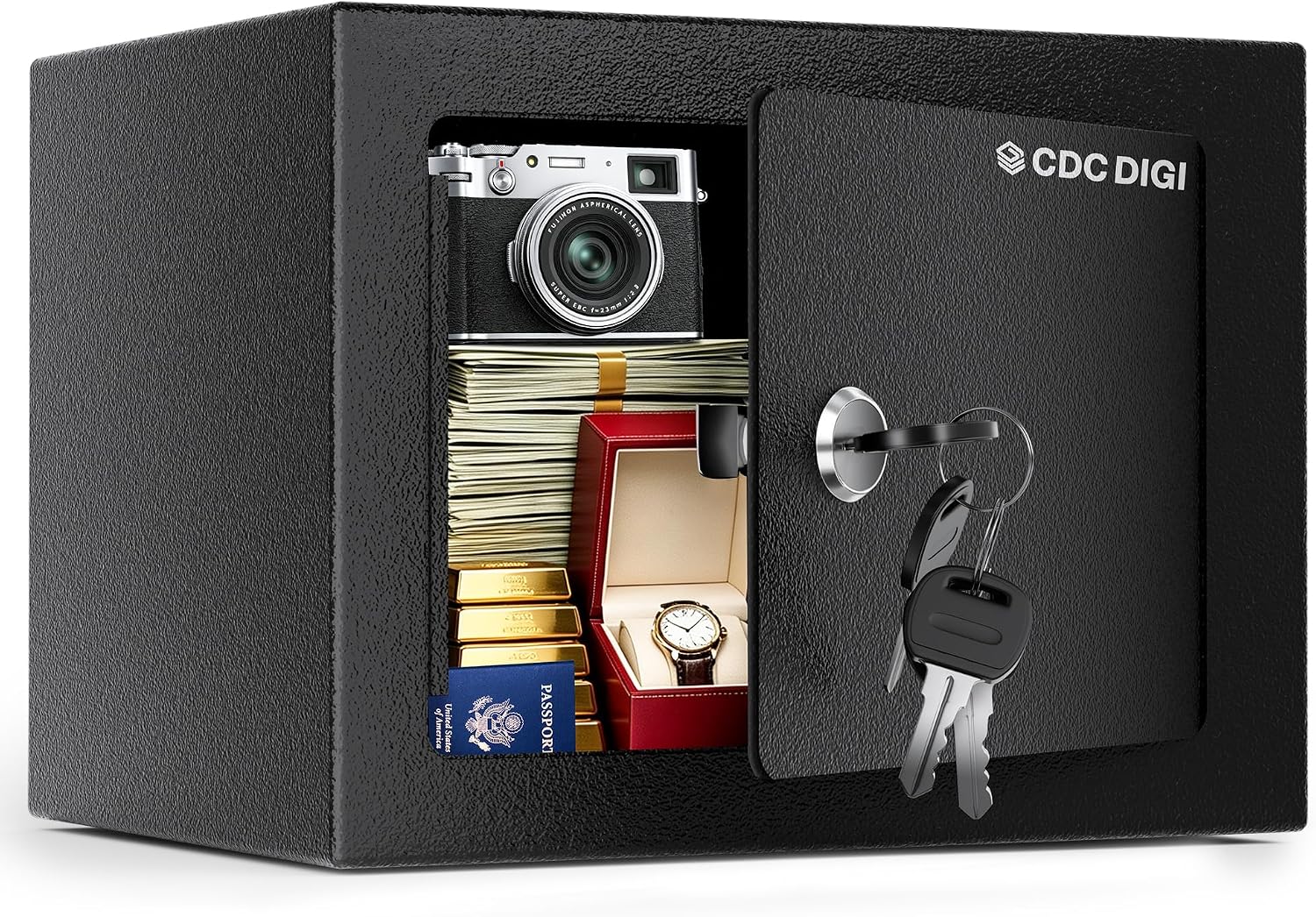 CDC DIGI 6.6 litre small steel safe box four keys