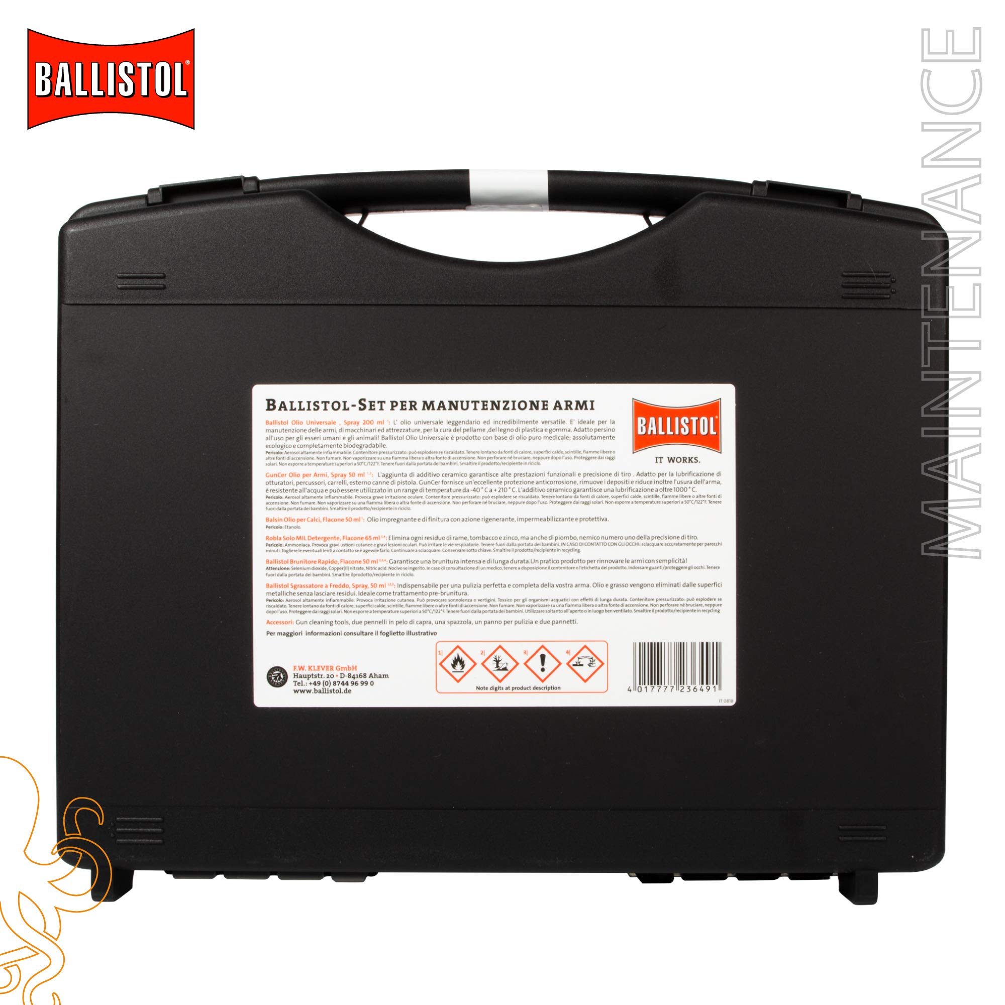 BALLISTOL Kit Asta in Carbonio per la Pulizia Corto