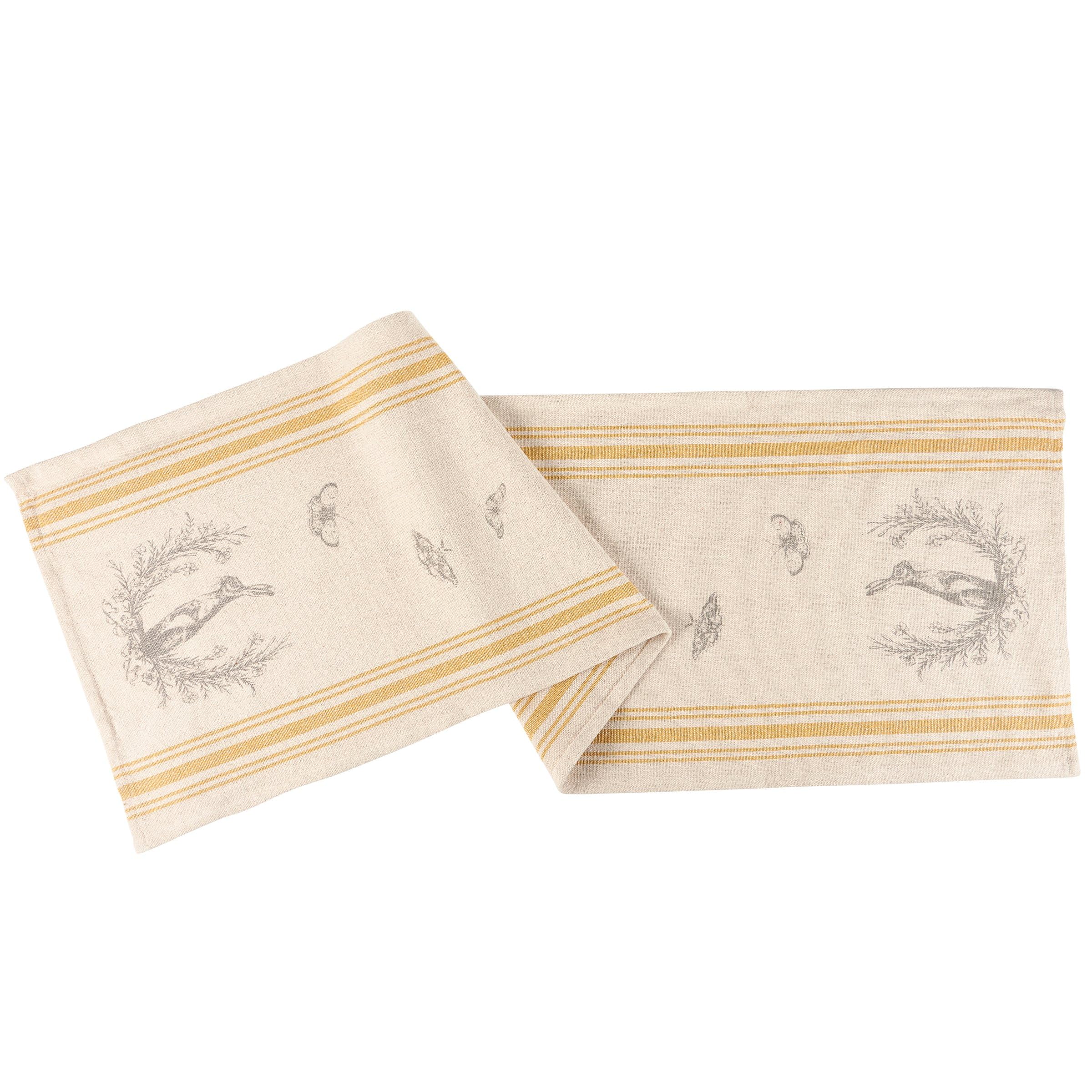 Chemin de table blason de lapin parfait pour vos repas de famille et brunchs printaniers