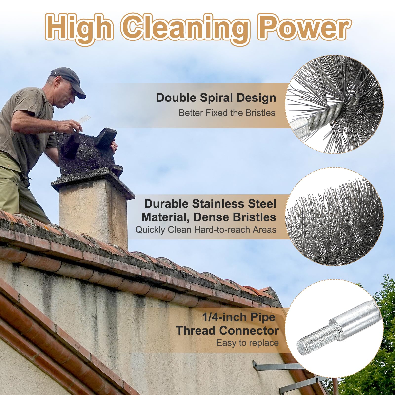 PATIKIL 6" Wire Chimney Cleaning Brush - Image 3