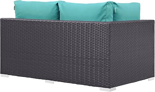 Vista 227 de Modway EEI-1911-EXP-ORA Convene - Muebles otomanos cuadrados de tela para patio, muebles de exterior, color naranja espresso Espresso Naranja