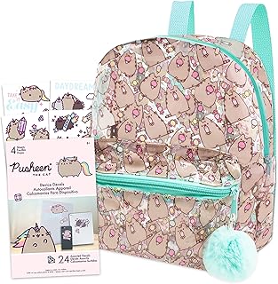 Pusheen Clear Bag for Women - Bundle with 11" Clear Mini Pusheen Backpack Purse for Concerts, Sporting Events, More Plus Pusheen Decals | Pusheen Bags and Purses