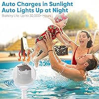 Vista 5 de Pyle Termómetro flotante para piscina con luz LED solar Sensor de temperatura inalámbrico impermeable para bañera de hidromasaje, spa, estanque