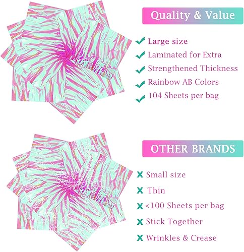 Vista 33 de Outus hojas de celofán, 8x 8 pulgadas, 8 colores, 104 piezas Varios