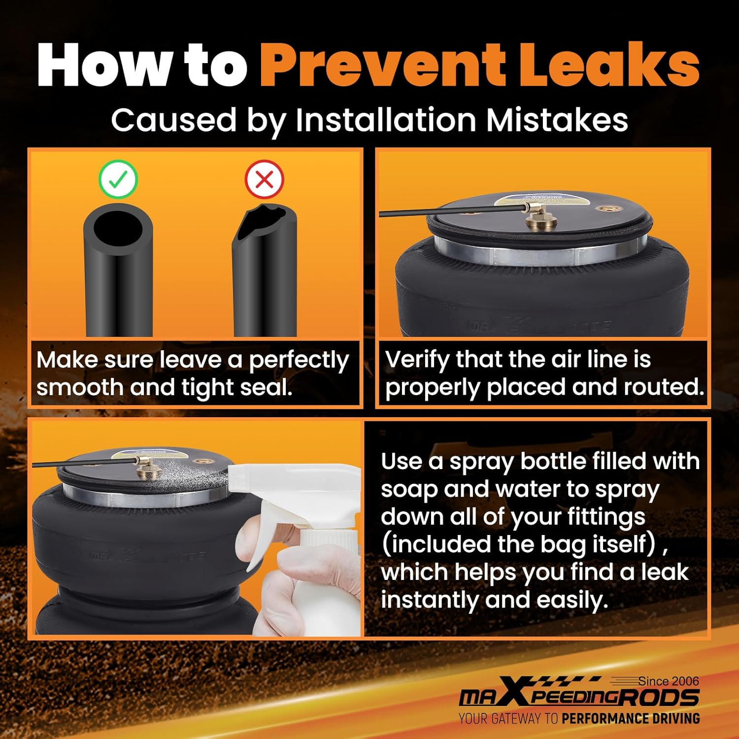 maXpeedingrods 5000 lbs Rear Air Suspension Bag Kit for Dodge Ram 2500 2014-2024 2WD 4WD Air Ride Leveling Kit w/Jounce Bumper