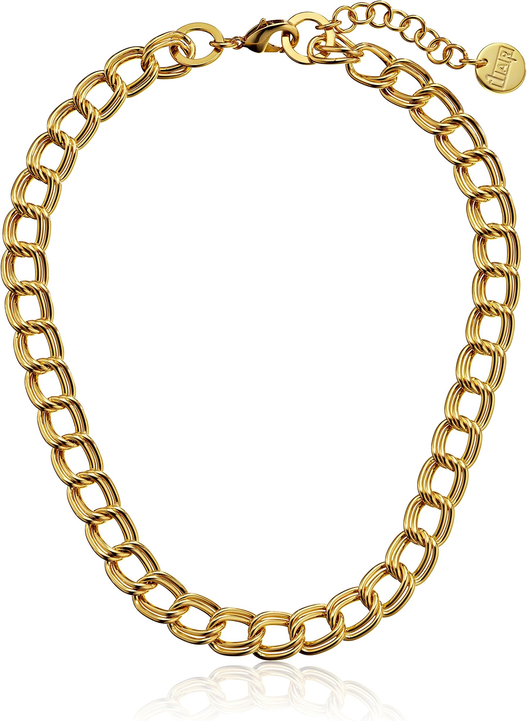 1AR by UnoAerre 18k Gold Plated Yellow Double Twisted Link Chain Necklace