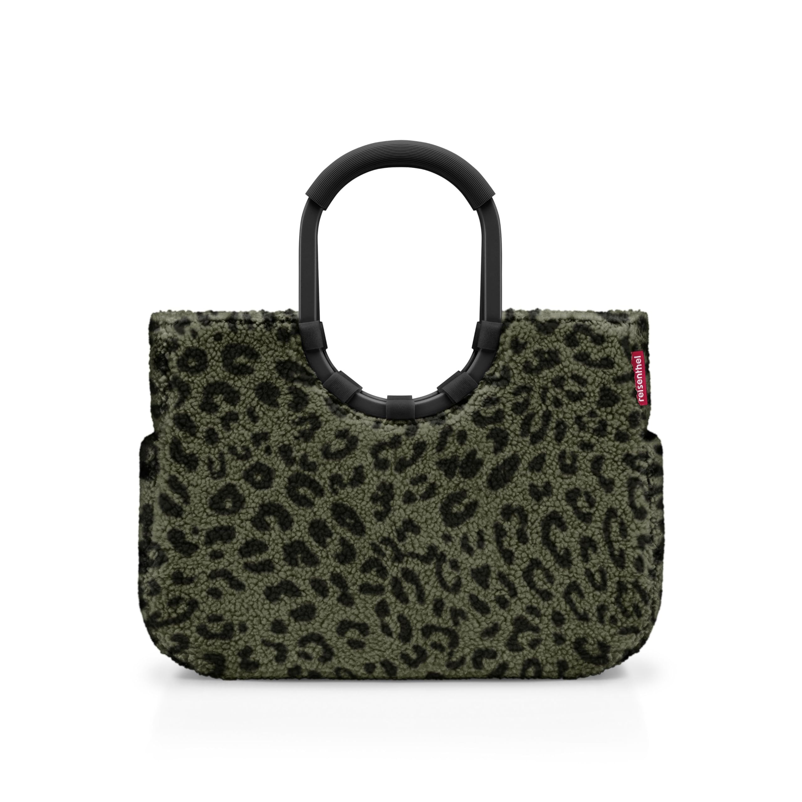 reisenthel Loopshopper L - Sturdy Bag with Practical Compartments Made from Recycled PET Bottles - Charming and Water-Repellent Design Gold, Teddy Leo Olive, L, Contemporary
