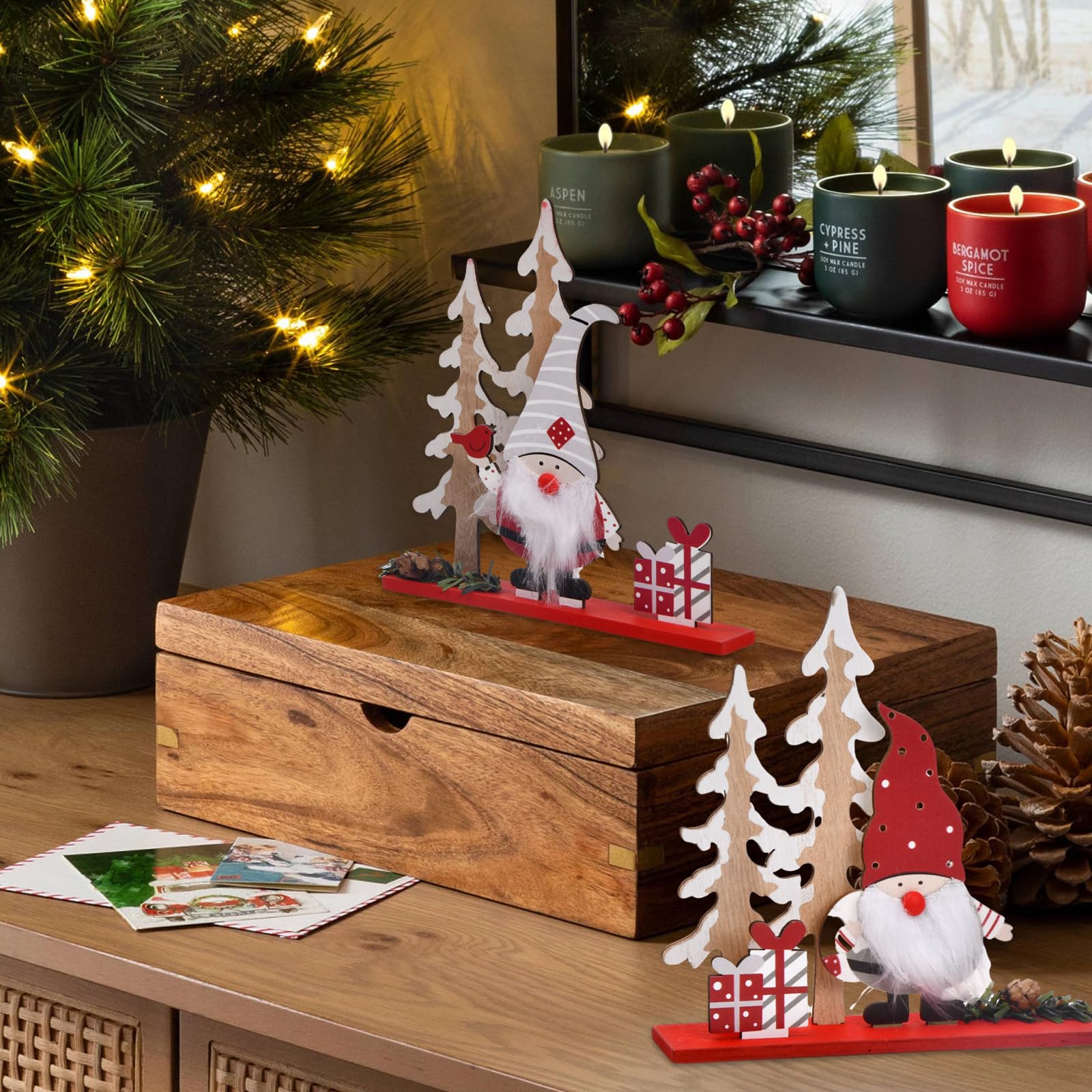Decorazione Da Tavola Natalizia In Legno Con Scritta Buon Natale E Glitter – Centrotavola Festivo Con Stelle, 30x14,5 Cm