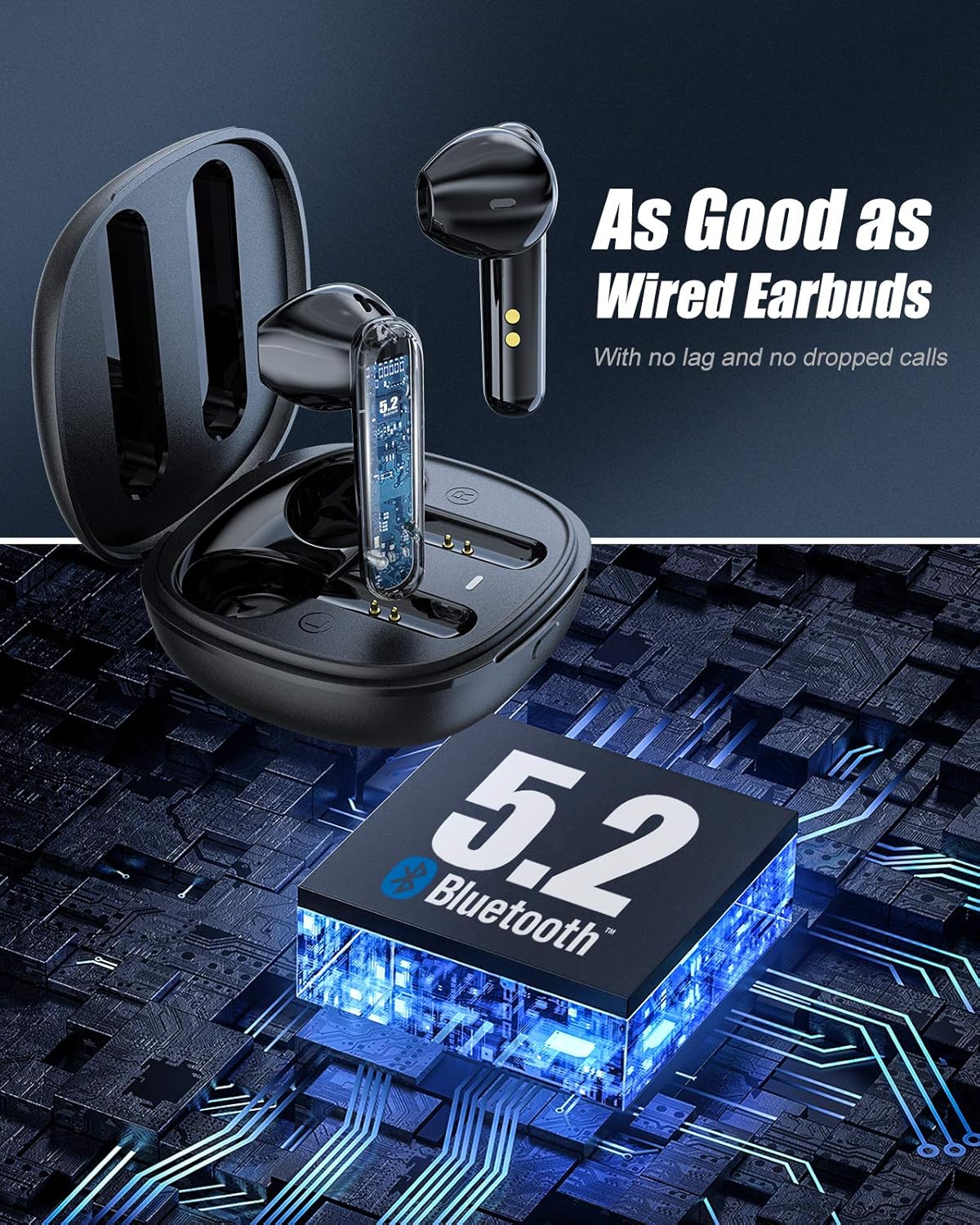 🔥 Hоt Dеаlѕ True Wireless Earbuds KMOUK Bluetooth 5.2 Earbuds, 4-Mic CVC8.0 Call Noise Reduction Earphones, IPX8 Waterproof TWS Stereo Earbuds, 30H Playtime, Clear Calls with Touch Control In-Ear Headphones Black ❤ Crаzу Dеаlѕ True Wireless Earbuds KMOUK Bluetooth 5.2 Earbuds, 4-Mic CVC8.0 Call Noise Reduction Earphones, IPX8 Waterproof TWS Stereo Earbuds, 30H Playtime, Clear Calls with Touch Control In-Ear Headphones Black