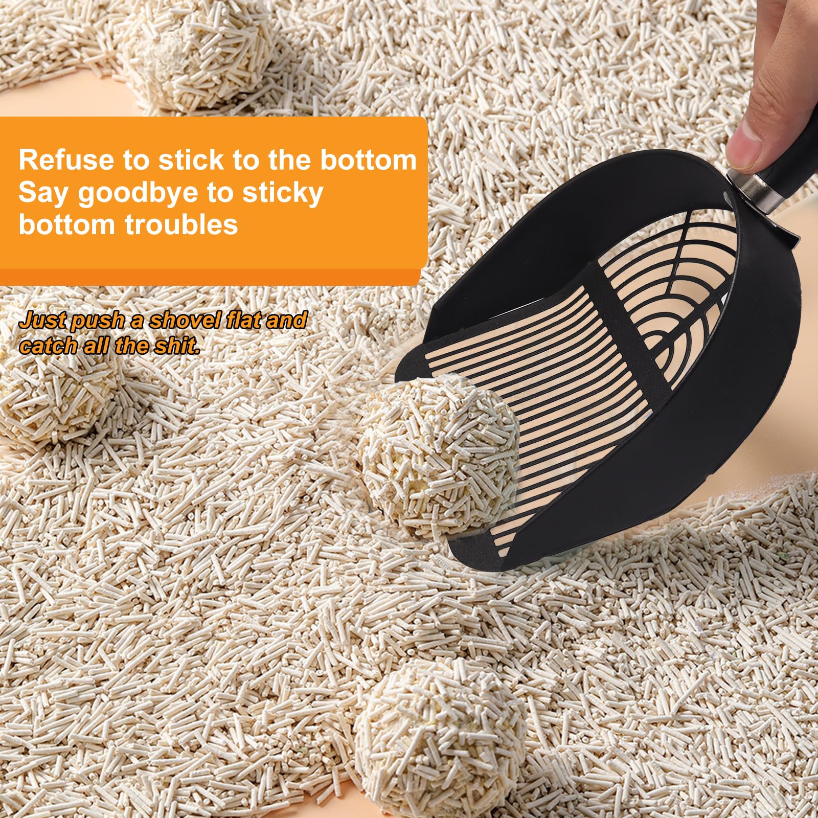 Universal Metal Cat Litter Scoop with Holder – Heavy-Duty Scooper Storage Caddy, Contains 6 Rolls of Cat Litter Bags - image 2